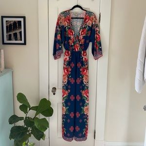 Long Sleeved Floral Jumpsuit